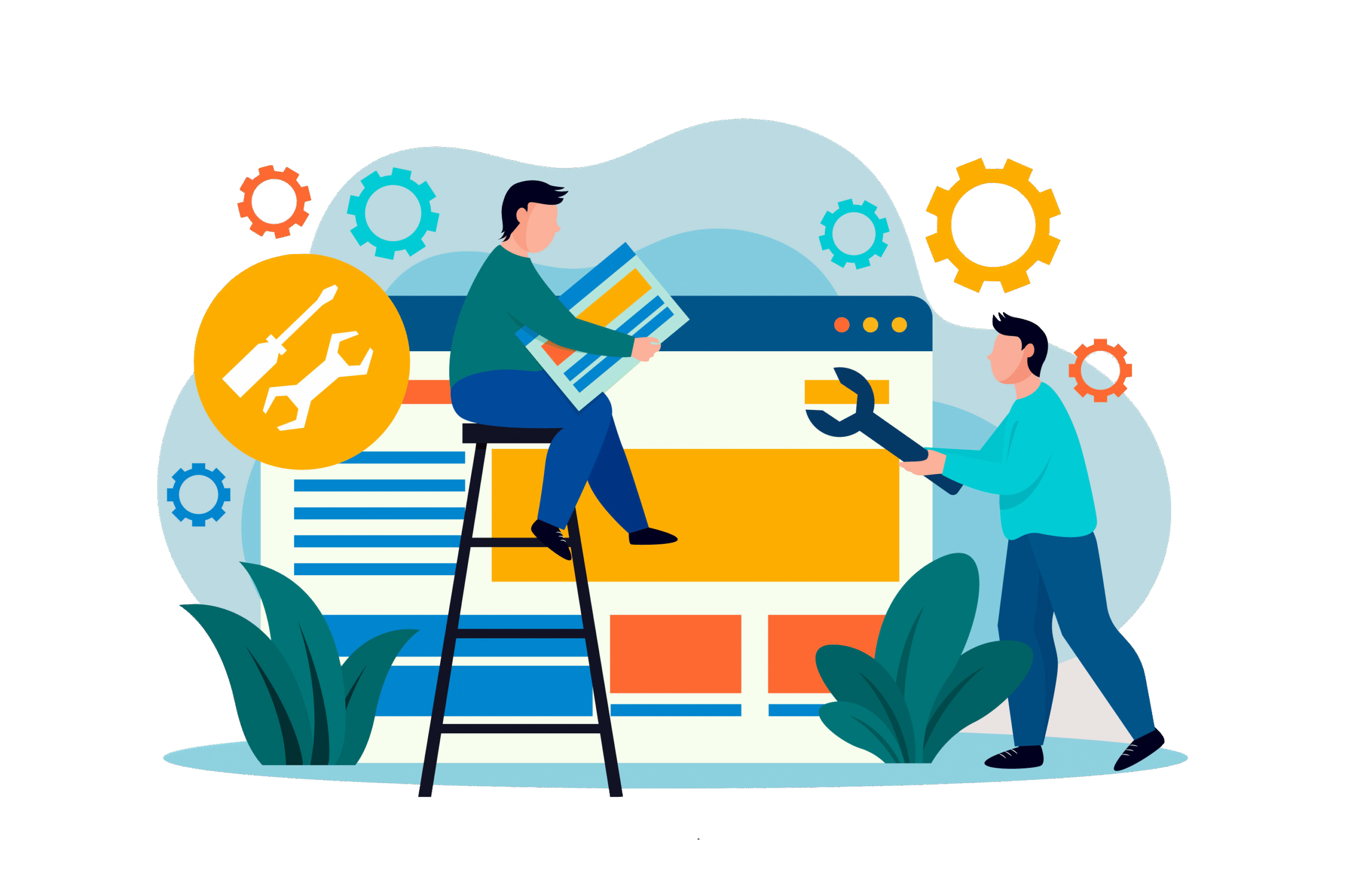 Illustration zur Betreuung und Wartung von Webseiten